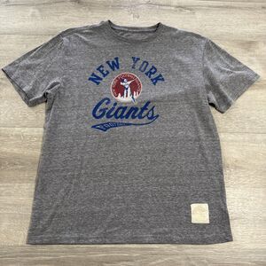 New York Giants Football Shirt NFL Retro Sport Gray Men's Tee Large